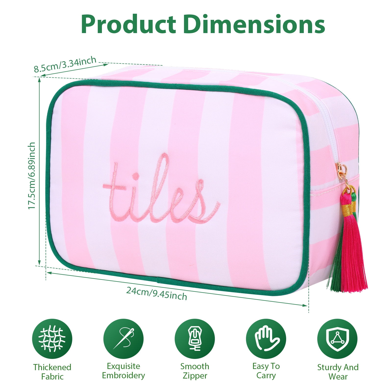 Xdziklosj Mahjong Tile Bag for 166 American Tiles, Embroidered