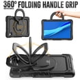 thumbnail image 3 of Case for Lenovo Tab K10 10.3 inch/M10 FHD Plus 2020 2nd Gen, 360 Rotating Stand Handle Pencil Holder Shoulder Strap Heavy Duty Shockproof Cover, Black, 3 of 7