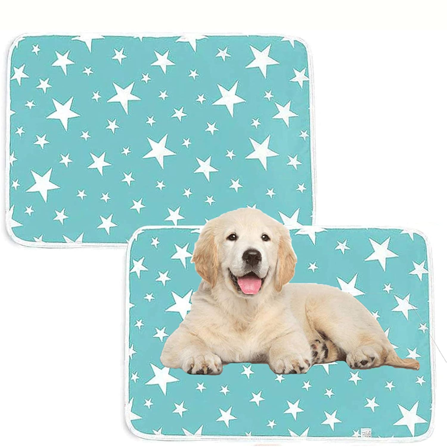 Puppy Rabbit Wee Whelping Pad for Indoor Outdoor Car Travel 50x70cm Reusable Puppy Training Pads Waterproof Super Absorbency Dog Pads Pet Incontinence pads Ledeak 2Pcs Washable Dog Pee Pads