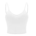 thumbnail image 5 of Gufahion Camisole Tank Tops for Women with built in bra Summer Camisole V Neck Crop Tops with Adjustable Spaghetti Strap 2-Pack, 5 of 9