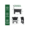 thumbnail image 2 of Carrito Vagón Plegable Multiusos Con Manija Para Acampar negro, 2 of 5