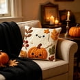 thumbnail image 7 of Halloween Ghost Pumpkin Pillow Cover, Black Cat Print, 18x18 Soft Cushion Case, Hidden Zipper, Fall Thanksgiving Decor for Sofa Home by MPOISVA, 7 of 7