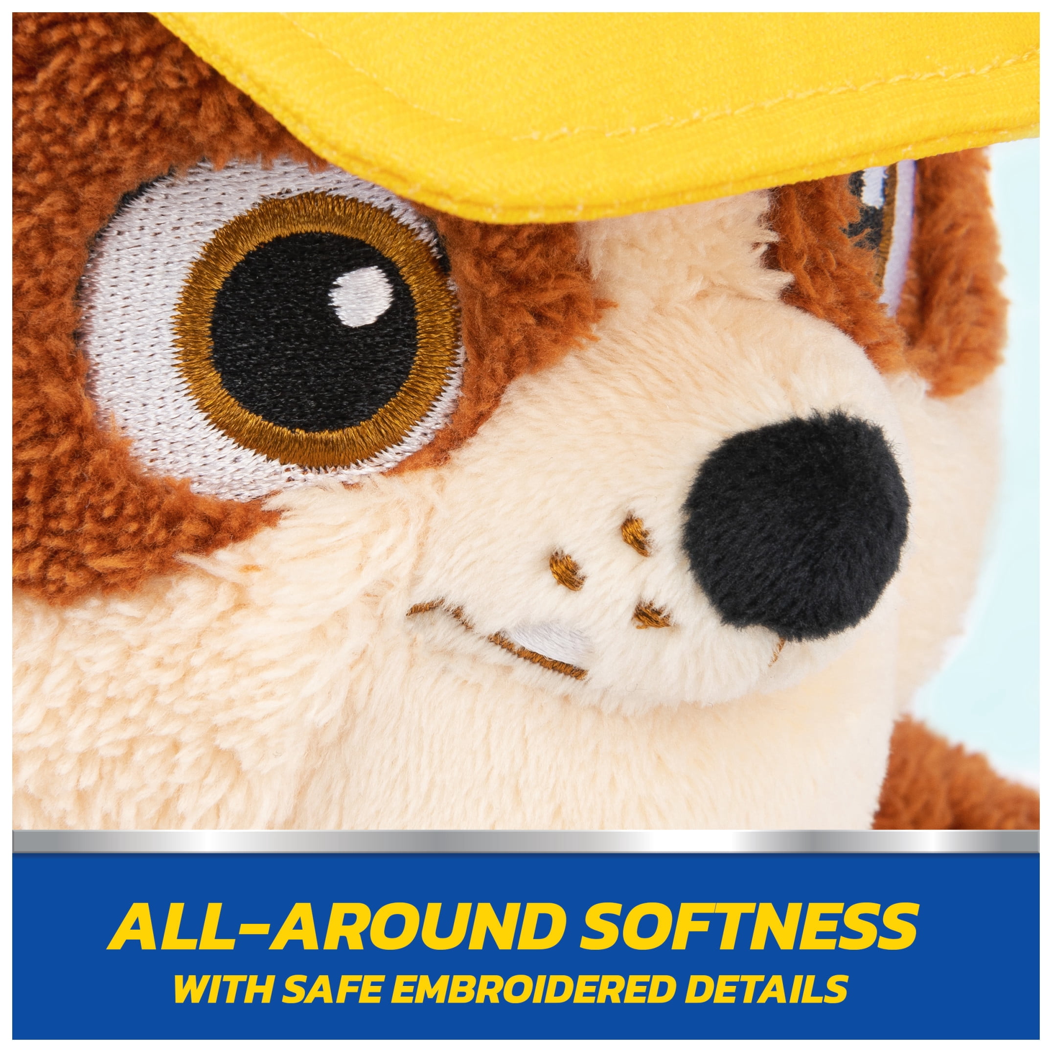 GUND PAW Patrol Official Rubble Take Along Buddy Plush Toy, Premium Stuffed Animal for Ages 1 & Up, Yellow/Brown, 13”