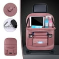 thumbnail image 7 of Leather Car Seat Storage Bag, Multifunctional Backseat Organizer with Foldable Tray, Mobile Phone Holder, Tissue and Bottle Storage, Travel and Family Car Use, 7 of 7