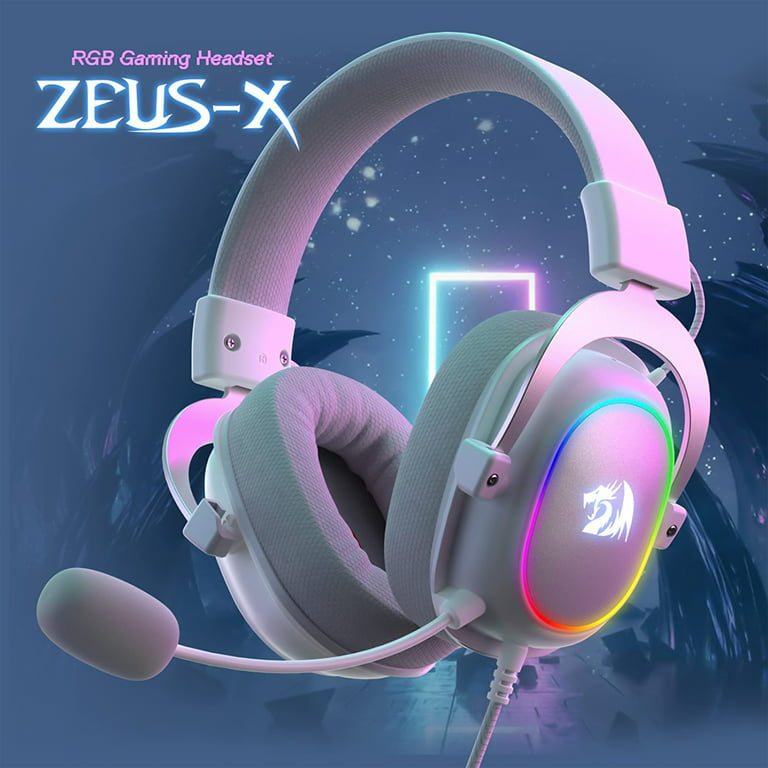 Redragon H510 Zeus-X RGB Wired Gaming Headset - 7.1 Surround Sound - 53MM Audio Drivers in Memory Foam Ear Pads w/Durable Fabric Cover- Mult