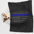 thumbnail image 5 of Retro Thin Blue Line Flag Dog Blanket Soft Warm Flannel Cat Blanket Great Pet Throw for Cats Puppy Small Medium Large Dog, 5 of 7