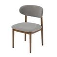 thumbnail image 3 of Christopher Knight Home 5-Piece Dining Set, Rectangular Wood Table and 4 Upholstered Side Chairs, Gray+Walnut, 3 of 13