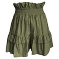 thumbnail image 6 of CAIVO Women Summer Fashion Waist Cinching Ruffle Casual Shorts Loose Fit Beach Bottoms Vacation Outdoor Work Solid Color Bottoms, 6 of 7