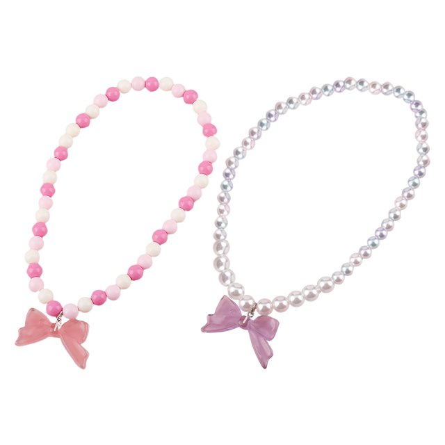 2 Pcs Collier Perlé Exquis Papillons Collier Enfants Collier Fête Enfant