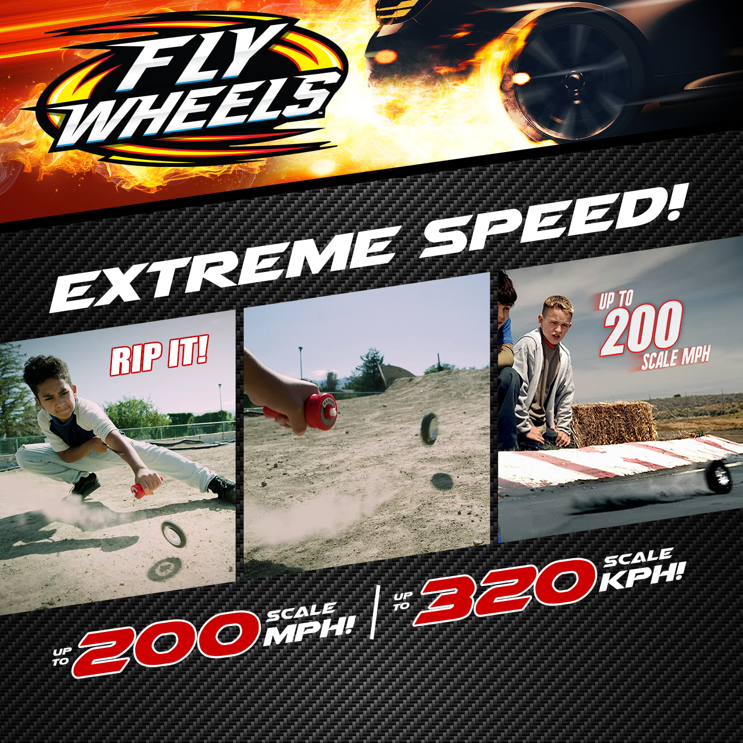 2 Street Wheels Rip it up to 200 Scale MPH Fly Wheels Launcher Fast Speed 