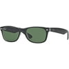 Ray Ban RB2132 NEW WAYFARER 6052 52M Black On Transparent/Green Sunglasses For Men For Women
