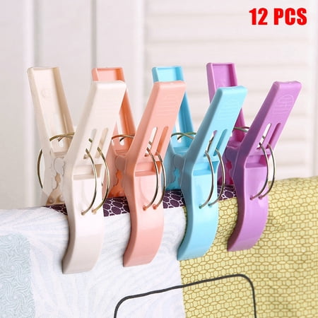 12x Clothespins Beach Towel Laundry Bath Towel Towel Clip Plastic Large