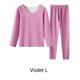 thumbnail image 5 of Minnieouse Ropa interior térmica para mujer, 2 uds., cálida, agradable a la piel, gruesa, capa base, vellosa, ropa de invierno, pintura interior, combina conjuntos de ropa Violeta L Minnieouse AP013391-22, 5 of 6