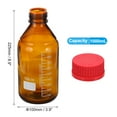 thumbnail image 2 of Uxcell Round Media Storage Bottles, 1000ml Thickened Glass Graduated Round Bottles with GL45 Red Screw Cap for Lab Water Reagent Liquids, Brown, 2 of 7