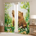 thumbnail image 2 of Erosebridal Kawaii Capybara Black Out Curtains For Boys Girls,Kids Chic Floral Flowers Curtains Pack of 2 (42x63 Each),Luxury Bedroom Decor, 2 of 6