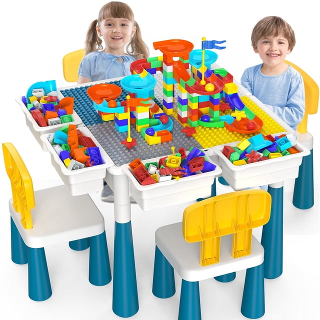 Set de mesa y silla para niños OCATO Activity con 152 piezas Building