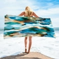 thumbnail image 2 of Matoen Microfiber Beach Towel, Oversized Pool Towel 59”x 30”, Sand-Free Quick Drying Camping Super Absorbent Towel, Soft Breathable and Lightweight, 2 of 4