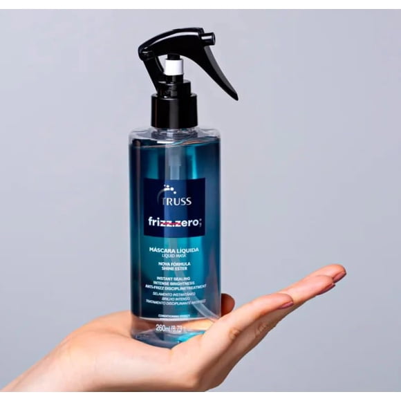 TRUSS Masque Capillaire Liquide Anti-Frisottis Zéro - Vaporisateur de Traitement Anti-Frisottis avec Protection Thermique contre la Chaleur pour Séchage au Sèche-Cheveux, Fers Plats et Fers à Friser - Démêlant