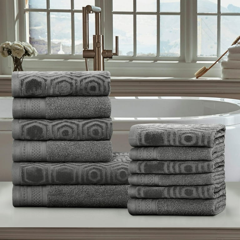 Gracie Mills Cotton Jacquard Antimicrobial Bath Towel 6 Piece Set 