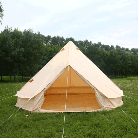 UNISTRENGH 4 Seasons 3M Waterproof Cotton Canvas Bell Tent with Stove Jack Glamping Tent for Camping Hiking