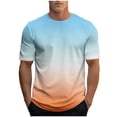 thumbnail image 1 of Gradient Print Short Sleeve Tee with Crew Neck for Everyday Casual Wear - Modern Gradient Design for Daily Use, 1 of 4