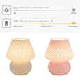 thumbnail image 3 of 2023,3 Color mushroom Lamp Glass Table Bedside Striped Translucent Murano Vintage Style Light 26s, 3 of 5