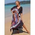 thumbnail image 2 of Sunforyou Kaftan Dresses for Women Plus Size Swimsuit Cover up Caftans Vneck Moo moo Dresses Loose Loungewear, 2 of 5