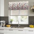 thumbnail image 4 of Colorful Flowers Curtain Valances for Windows, Kitchen Valance Window Treatments Panel 2 Pack, Rustic Watercolor Botanical Floral Herbs Rod Pocket Short Curtains for Bathroom Bedroom 42 x 18 Inch, 4 of 8