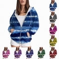 thumbnail image 4 of Towmus Fall Clothes for Women Womens Zip Up Hooded Sweatshirts, Striped Long Sleeve Gradient Drawstring Hoodies With Pocket XS-6XL, 4 of 6