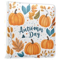 FORMRS 3 Ring Photo Album 4"x6" Self Adhesive Large Capacity PU Leather Cover, Pumpkins Pattern