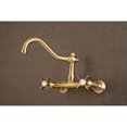 thumbnail image 2 of Kingston Brass KS3247BEX Essex Wall Mount Bathroom Faucet, Brushed Brass, 2 of 5