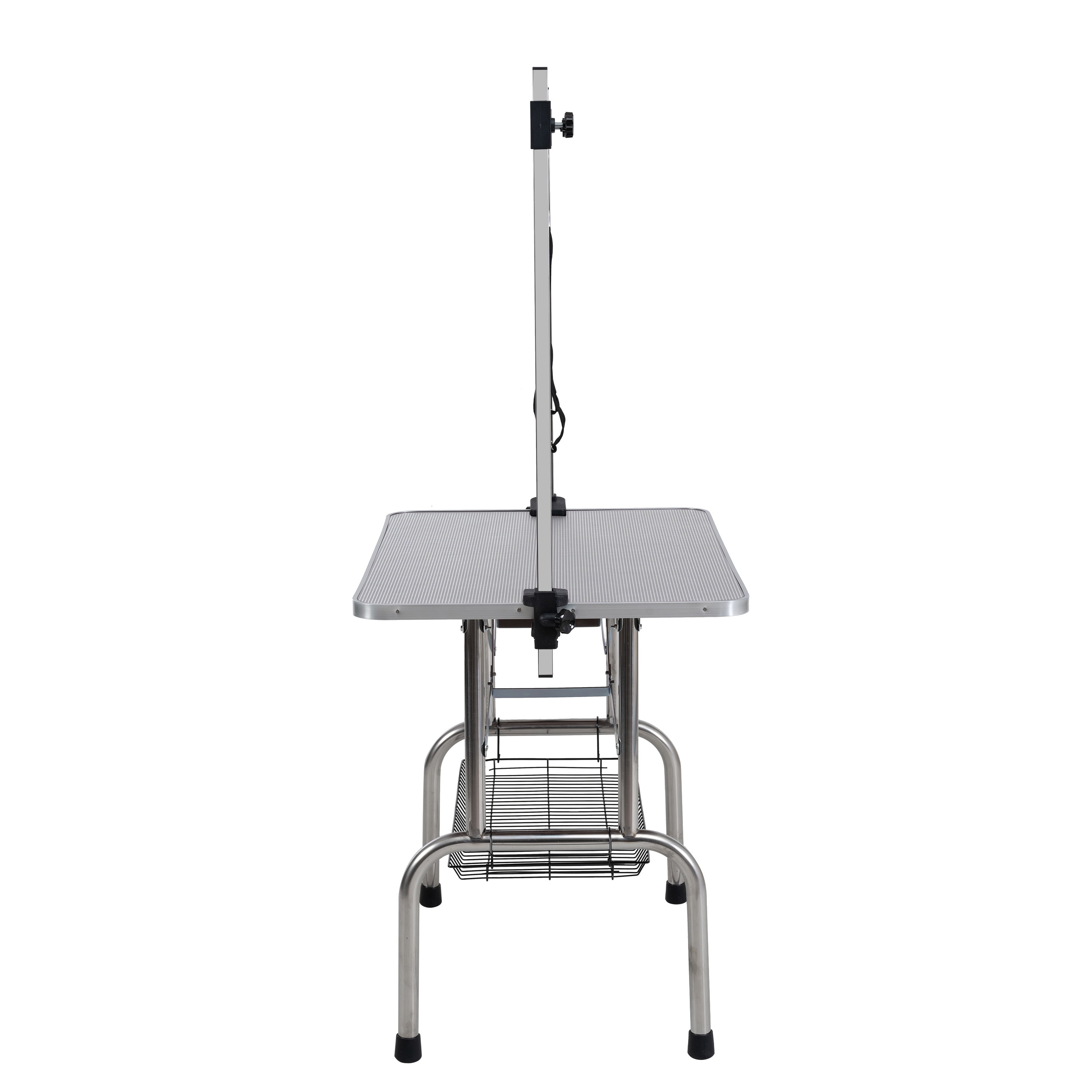 42" Folding Dog Pet Grooming Table Stainless Steel Frame Rubber Mat on Board with Adjustable Arm and Clamps pet dog Cat Grooming Table
