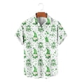 thumbnail image 5 of Awdenio Mens T-shirts St Patricks Day Shirt Shamrock Printed Retr Short Sleeve Casual Button Down Holiday Shirts, 5 of 6