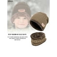 thumbnail image 3 of Spencer 2Pcs Winter Beanie Hat Scarf Set Lined Warm Knitted Hat Thick Skull Cap for Men Women "Light Brown", 3 of 6