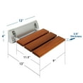 Clevr 12" Teak Mini Folding Shower Seat Bench Finished Dark Wood Spa