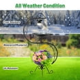 thumbnail image 4 of HONGLAND 36" Vintage Cast Iron Bird Bath with Solar Lights & Feeder, Weather-Resistant Outdoor Garden Decor for Hummingbirds, 4 of 9