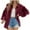 Wine, variant on IROINNID Women's Blouson Jacket Long Sleeve Solid Color Turndown Lapel Outwear, Leisure Pocket Lapel Cardigan Jacket