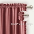 thumbnail image 2 of NICETOWN Pom Pom Velvet Curtains for Bedroom, Soft Elegant Blackout Thermal Insulated Rod Pocket Velvet Drapes for Nursery Living Room Home Theater, Dry Rose, 52"x84", 2 Panels, 2 of 9