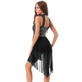 thumbnail image 3 of Linjinx Women's High-Low Ballet Dance Dress Sleeveless Gymnastics Leotard Ballerina Sequins Dancewear Black XXL, 3 of 7