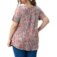thumbnail image 4 of a.Jesdani Women's Plus Size Tunic Tops Short Sleeve V Neck Casual Blouses M-4X, 4 of 10