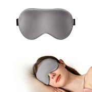 THXSILK Sleep Mask, 100% Pure Mulberry Silk, Night Eye Shade with Elastic Strap/Headband, Sleep Mask for Your Eyes, Gray