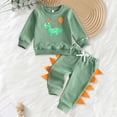 thumbnail image 2 of Xyant Baby Boy Clothes Fall Winter Outfits Long Sleeve Dinosaur Sweatshirts Tops+Pants Set 2 Piece,Size 6-12 Months, 2 of 9