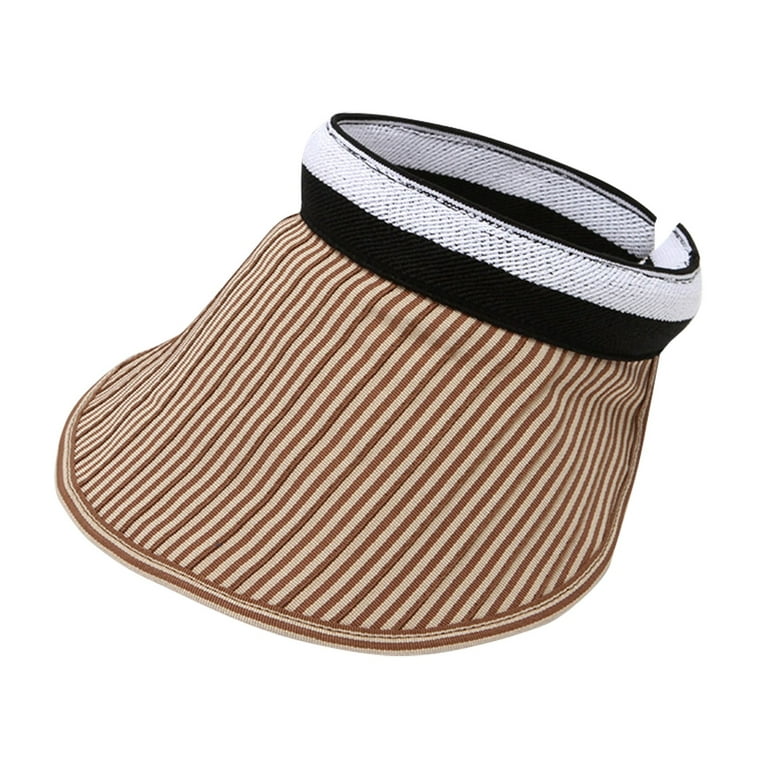 vbnergoie Summer Outdoors Women Wide Brim Straw Hat Beach Golf Sun Hats  Protection Travel Ponytail Sun Cap UPF 50+ Caps Hats Shelter Hat