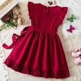 thumbnail image 4 of FhsagQ Dress Girls Easter Dresses Size 14-16 Toddler Children Girls Fly Sleeve Solid Bowknot Dresses Dress Clothes Girls Easter Dresses Size 6 Black Girls Easter Dresses Size 8 Casual Red 6-7 Years, 4 of 9