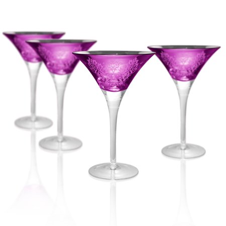 UPC 635452522505 product image for Artland Inc. Silver Brocade Martini Glasses - Set of 4 | upcitemdb.com