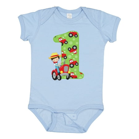 

Inktastic Tractor Boy 1st Birthday Gift Baby Boy Bodysuit