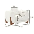 thumbnail image 4 of Morden Fort Sherpa Boucle White Single Sofa , 44.25"W Cloud Upholstered Armchair Couch with Wood Leg, White, 4 of 9