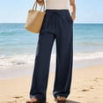 thumbnail image 5 of yillto Womens Straight Leg Pants Elastic Waist Drawstring Loose Causal Trousers Pant with Pockets, 5 of 7