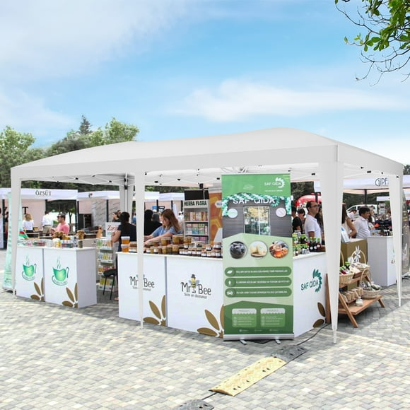 Yeshouse Carpa plegable de 3 x 6 m con ventanas de polietileno, bolsa con ruedas, paredes laterales extraíbles, refugio impermeable para fiestas, jardines, eventos y bodas