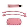 thumbnail image 3 of Bolsa de tejer fondos Proyecto de manualidades de bricolaje con agujeros Correa de hombro ajustable Cuero de PU 3 piezas para mujer Bolsa Mochila Cubo Rosa Salvador parte inferior del bolso de ganchillo, 3 of 9